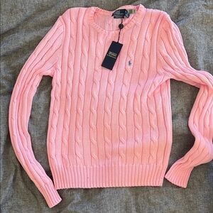 Ralph Lauren Pink Cable Knit Sweater M 2024